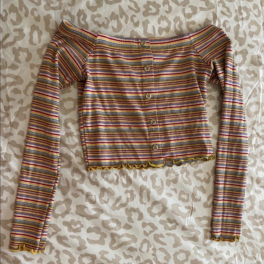 Cute off the shoulder ; crop top